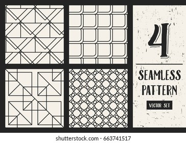 Abstract concept vector monochrome geometric pattern. Black and white minimal background. Creative illustration template. Seamless stylish texture. For wallpaper, surface, web design, textile, decor