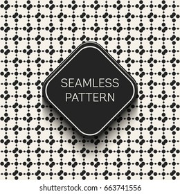 Abstract concept vector monochrome geometric pattern. Black and white minimal background. Creative illustration template. Seamless stylish texture. For wallpaper, surface, web design, textile, decor