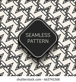 Abstract concept vector monochrome geometric pattern. Black and white minimal background. Creative illustration template. Seamless stylish texture. For wallpaper, surface, web design, textile, decor