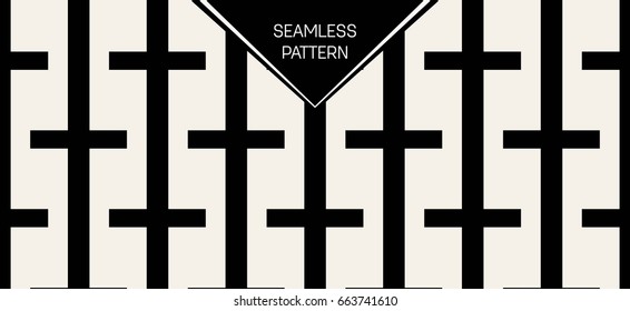 Abstract concept vector monochrome geometric pattern. Black and white minimal background. Creative illustration template. Seamless stylish texture. For wallpaper, surface, web design, textile, decor