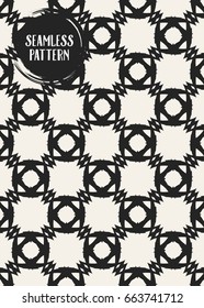 Abstract concept vector monochrome geometric pattern. Black and white minimal background. Creative illustration template. Seamless stylish texture. For wallpaper, surface, web design, textile, decor