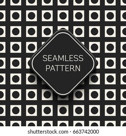 Abstract concept vector monochrome geometric pattern. Black and white minimal background. Creative illustration template. Seamless stylish texture. For wallpaper, surface, web design, textile, decor