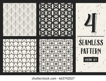 Abstract concept vector monochrome geometric pattern. Black and white minimal background. Creative illustration template. Seamless stylish texture. For wallpaper, surface, web design, textile, decor