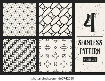 Abstract concept vector monochrome geometric pattern. Black and white minimal background. Creative illustration template. Seamless stylish texture. For wallpaper, surface, web design, textile, decor