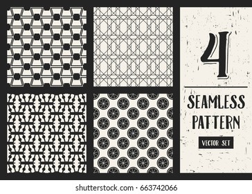Abstract concept vector monochrome geometric pattern. Black and white minimal background. Creative illustration template. Seamless stylish texture. For wallpaper, surface, web design, textile, decor