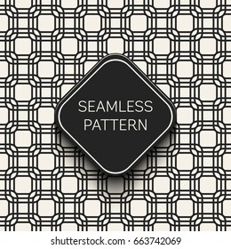Abstract concept vector monochrome geometric pattern. Black and white minimal background. Creative illustration template. Seamless stylish texture. For wallpaper, surface, web design, textile, decor