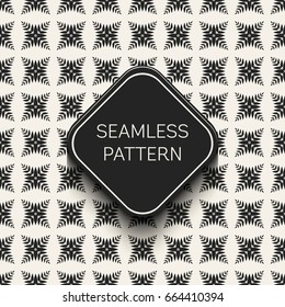 Abstract concept vector monochrome geometric pattern. Black and white minimal background. Creative illustration template. Seamless stylish texture. For wallpaper, surface, web design, textile, decor