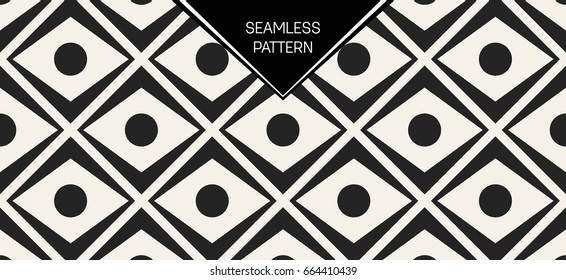 Abstract concept vector monochrome geometric pattern. Black and white minimal background. Creative illustration template. Seamless stylish texture. For wallpaper, surface, web design, textile, decor