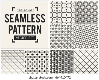 Abstract concept vector monochrome geometric pattern. Black and white minimal background. Creative illustration template. Seamless stylish texture. For wallpaper, surface, web design, textile, decor
