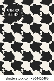 Abstract concept vector monochrome geometric pattern. Black and white minimal background. Creative illustration template. Seamless stylish texture. For wallpaper, surface, web design, textile, decor