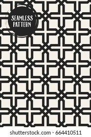 Abstract concept vector monochrome geometric pattern. Black and white minimal background. Creative illustration template. Seamless stylish texture. For wallpaper, surface, web design, textile, decor