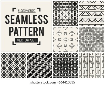 Abstract concept vector monochrome geometric pattern. Black and white minimal background. Creative illustration template. Seamless stylish texture. For wallpaper, surface, web design, textile, decor