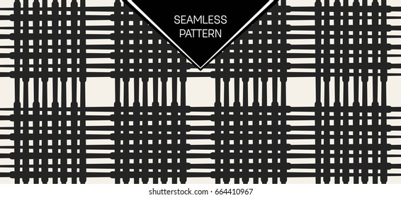 Abstract concept vector monochrome geometric pattern. Black and white minimal background. Creative illustration template. Seamless stylish texture. For wallpaper, surface, web design, textile, decor