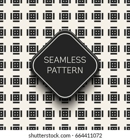 Abstract concept vector monochrome geometric pattern. Black and white minimal background. Creative illustration template. Seamless stylish texture. For wallpaper, surface, web design, textile, decor