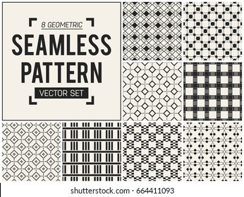 Abstract concept vector monochrome geometric pattern. Black and white minimal background. Creative illustration template. Seamless stylish texture. For wallpaper, surface, web design, textile, decor