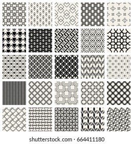 Abstract concept vector monochrome geometric pattern. Black and white minimal background. Creative illustration template. Seamless stylish texture. For wallpaper, surface, web design, textile, decor
