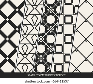 Abstract concept vector monochrome geometric pattern. Black and white minimal background. Creative illustration template. Seamless stylish texture. For wallpaper, surface, web design, textile, decor