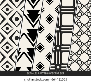 Abstract concept vector monochrome geometric pattern. Black and white minimal background. Creative illustration template. Seamless stylish texture. For wallpaper, surface, web design, textile, decor