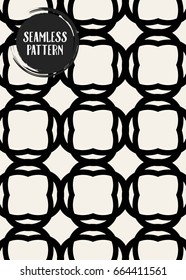 Abstract concept vector monochrome geometric pattern. Black and white minimal background. Creative illustration template. Seamless stylish texture. For wallpaper, surface, web design, textile, decor