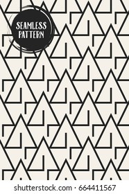 Abstract concept vector monochrome geometric pattern. Black and white minimal background. Creative illustration template. Seamless stylish texture. For wallpaper, surface, web design, textile, decor