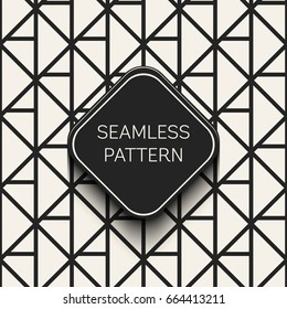 Abstract concept vector monochrome geometric pattern. Black and white minimal background. Creative illustration template. Seamless stylish texture. For wallpaper, surface, web design, textile, decor