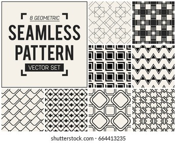 Abstract concept vector monochrome geometric pattern. Black and white minimal background. Creative illustration template. Seamless stylish texture. For wallpaper, surface, web design, textile, decor