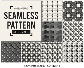 Abstract concept vector monochrome geometric pattern. Black and white minimal background. Creative illustration template. Seamless stylish texture. For wallpaper, surface, web design, textile, decor