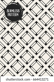 Abstract concept vector monochrome geometric pattern. Black and white minimal background. Creative illustration template. Seamless stylish texture. For wallpaper, surface, web design, textile, decor