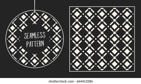 Abstract concept vector monochrome geometric pattern. Black and white minimal background. Creative illustration template. Seamless stylish texture. For wallpaper, surface, web design, textile, decor