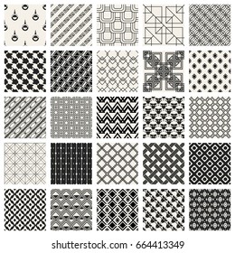 Abstract concept vector monochrome geometric pattern. Black and white minimal background. Creative illustration template. Seamless stylish texture. For wallpaper, surface, web design, textile, decor