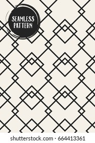 Abstract concept vector monochrome geometric pattern. Black and white minimal background. Creative illustration template. Seamless stylish texture. For wallpaper, surface, web design, textile, decor