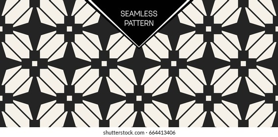 Abstract concept vector monochrome geometric pattern. Black and white minimal background. Creative illustration template. Seamless stylish texture. For wallpaper, surface, web design, textile, decor