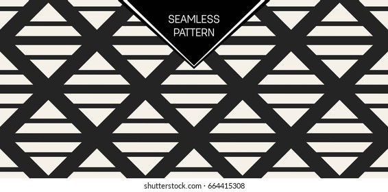 Abstract concept vector monochrome geometric pattern. Black and white minimal background. Creative illustration template. Seamless stylish texture. For wallpaper, surface, web design, textile, decor