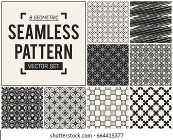 Abstract concept vector monochrome geometric pattern. Black and white minimal background. Creative illustration template. Seamless stylish texture. For wallpaper, surface, web design, textile, decor