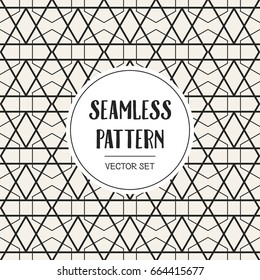 Abstract concept vector monochrome geometric pattern. Black and white minimal background. Creative illustration template. Seamless stylish texture. For wallpaper, surface, web design, textile, decor