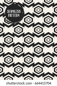 Abstract concept vector monochrome geometric pattern. Black and white minimal background. Creative illustration template. Seamless stylish texture. For wallpaper, surface, web design, textile, decor