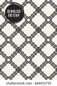 Abstract concept vector monochrome geometric pattern. Black and white minimal background. Creative illustration template. Seamless stylish texture. For wallpaper, surface, web design, textile, decor