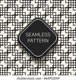 Abstract concept vector monochrome geometric pattern. Black and white minimal background. Creative illustration template. Seamless stylish texture. For wallpaper, surface, web design, textile, decor