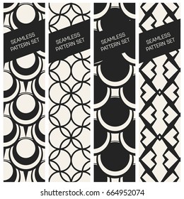 Abstract concept vector monochrome geometric pattern. Black and white minimal background. Creative illustration template. Seamless stylish texture. For wallpaper, surface, web design, textile, decor