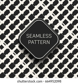 Abstract concept vector monochrome geometric pattern. Black and white minimal background. Creative illustration template. Seamless stylish texture. For wallpaper, surface, web design, textile, decor