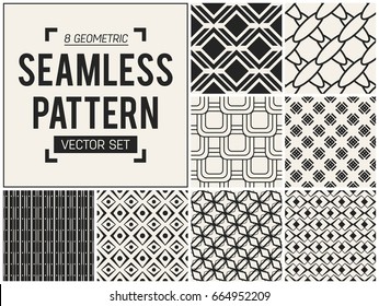 Abstract concept vector monochrome geometric pattern. Black and white minimal background. Creative illustration template. Seamless stylish texture. For wallpaper, surface, web design, textile, decor