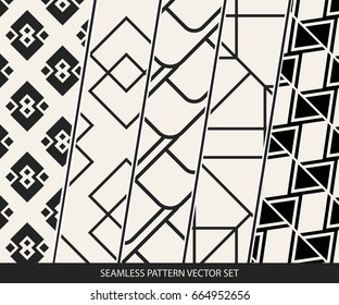 Abstract concept vector monochrome geometric pattern. Black and white minimal background. Creative illustration template. Seamless stylish texture. For wallpaper, surface, web design, textile, decor