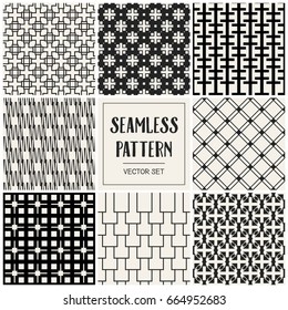Abstract concept vector monochrome geometric pattern. Black and white minimal background. Creative illustration template. Seamless stylish texture. For wallpaper, surface, web design, textile, decor