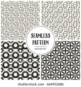Abstract concept vector monochrome geometric pattern. Black and white minimal background. Creative illustration template. Seamless stylish texture. For wallpaper, surface, web design, textile, decor