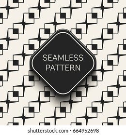 Abstract concept vector monochrome geometric pattern. Black and white minimal background. Creative illustration template. Seamless stylish texture. For wallpaper, surface, web design, textile, decor