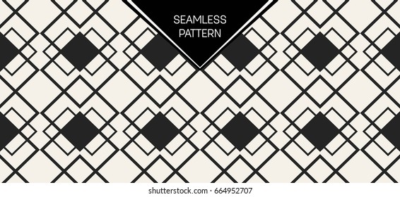 Abstract concept vector monochrome geometric pattern. Black and white minimal background. Creative illustration template. Seamless stylish texture. For wallpaper, surface, web design, textile, decor