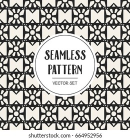Abstract concept vector monochrome geometric pattern. Black and white minimal background. Creative illustration template. Seamless stylish texture. For wallpaper, surface, web design, textile, decor