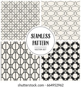 Abstract concept vector monochrome geometric pattern. Black and white minimal background. Creative illustration template. Seamless stylish texture. For wallpaper, surface, web design, textile, decor