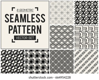Abstract concept vector monochrome geometric pattern. Black and white minimal background. Creative illustration template. Seamless stylish texture. For wallpaper, surface, web design, textile, decor