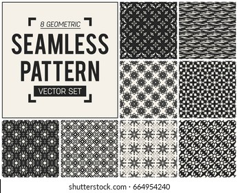 Abstract concept vector monochrome geometric pattern. Black and white minimal background. Creative illustration template. Seamless stylish texture. For wallpaper, surface, web design, textile, decor